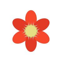 A red flower with yellow center on a white background vector