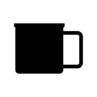 A black and white icon of a coffee cup vector