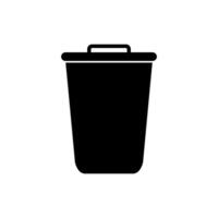 Black trash can icon on white background vector