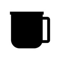 A black and white mug icon on a white background vector