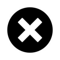 An x symbol in a black circle vector