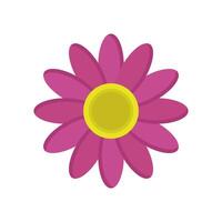 A pink flower with yellow center on a white background vector