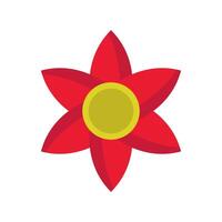 A red flower with yellow center on a white background vector