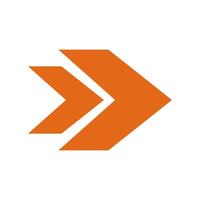 An orange arrow pointing to the right vector
