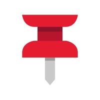 A red push pin on a white background vector