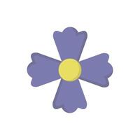 A purple flower with yellow center on a white background vector
