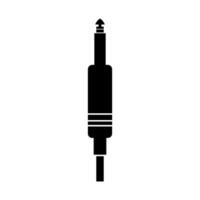 A black and white icon of a microphone vector