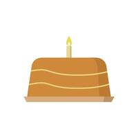 A cake with a candle on top vector