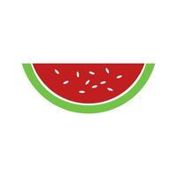 A slice of watermelon is shown on a white background vector