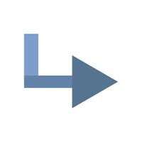 A blue arrow pointing left on a white background vector
