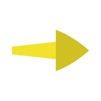 A yellow arrow pointing to the right on a white background vector