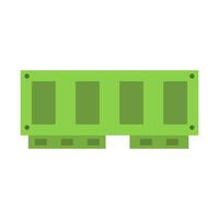 A green cargo container icon on a white background vector