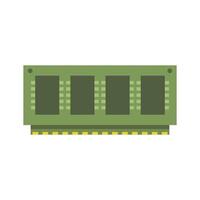 A green computer memory module on a white background vector