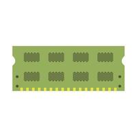 A green and yellow ram module on a white background vector