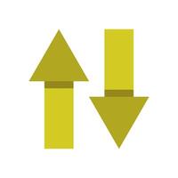 Two arrows pointing in opposite directions on a white background vector