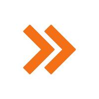 An orange arrow logo on a white background vector