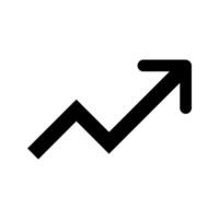 A black and white icon of an upward arrow vector