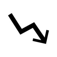 A black and white arrow pointing down on a white background vector