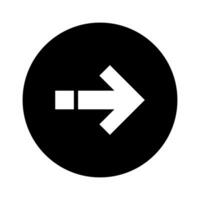 A black and white arrow pointing in the direction of an arrow vector