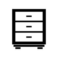 A black and white image of a chest of drawers vector