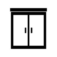A black and white image of a door with two doors vector