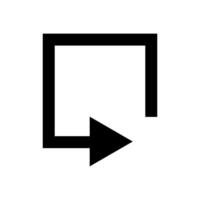 A black and white arrow pointing to the right vector