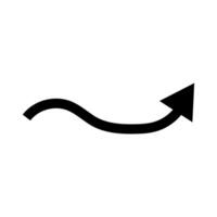 A black and white illustration of an arrow pointing down vector