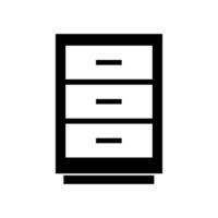 A black and white image of a cabinet vector