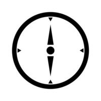 A black and white image of a compass pointing to the right vector
