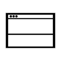 A black and white icon of a web page vector