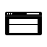 A black and white icon of a computer screen vector