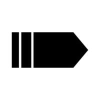 A black and white icon of a pencil vector