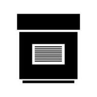 A black and white icon of a box vector