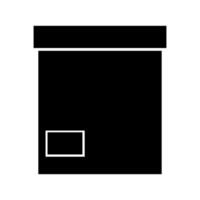 A black and white icon of a box vector