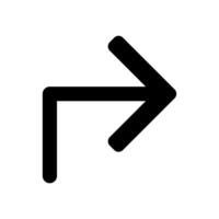 A black and white arrow pointing to the right vector