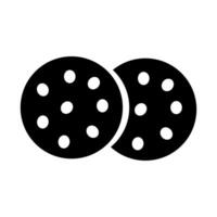 Two cookies are shown in black and white vector