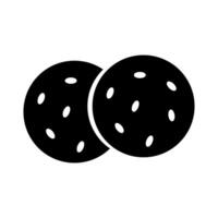 Two cookies are shown in black and white vector