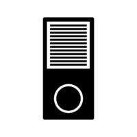 A black and white image of a portable speaker vector