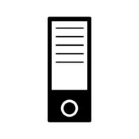 A black and white icon of a file folder vector