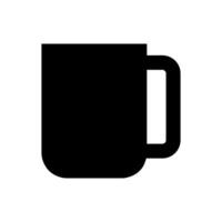 A black coffee mug icon on a white background vector