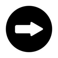 A black and white arrow pointing in the direction of an arrow vector