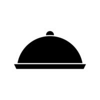 A black and white image of a cloche on a plate vector