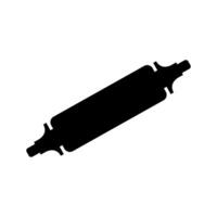 A black and white silhouette of a cylinder vector