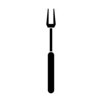 Fork icon in black and white on white background vector