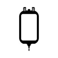 A black and white image of a blood bag vector