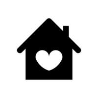 A black and white house with a heart in the middle vector