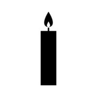 A candle is lit in a black silhouette on a white background vector