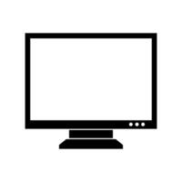 A black and white computer monitor on a white background vector