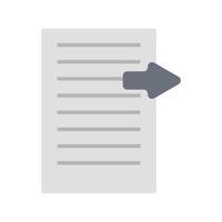 A paper document with an arrow pointing to it vector