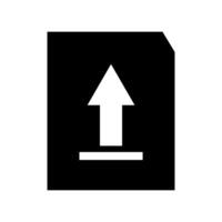 A black and white icon of an arrow pointing up vector